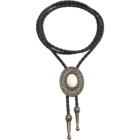 NEW NATIVE American Bolo Tie Rodeo Cowboy Leather - Picture 3 of 8